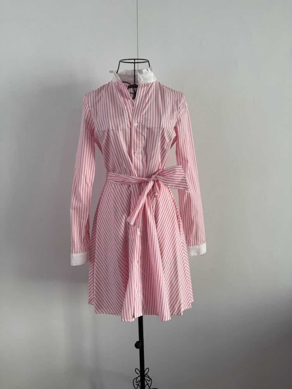 Kiel James Patrick KJP Oxford Striped Shirtdress Midi Pink / White XS - Picture 2 of 13
